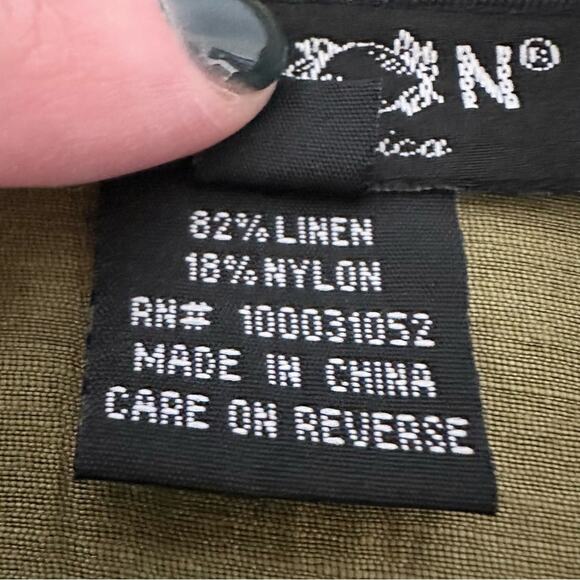 Citron Crinkled Textured Linen Button Down Blouse Top Large Lagenlook EUC - Picture 4 of 4